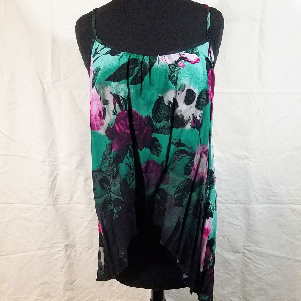 Midnight Hour Spaghetti Strap Floral Tunic, SzM